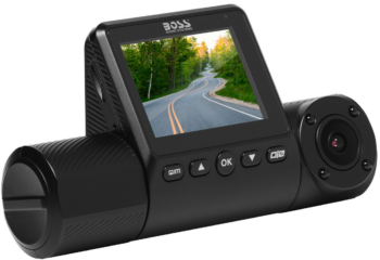 Boss Audio Car Front & Inside Dash Cam w/ Wi-Fi & GPS